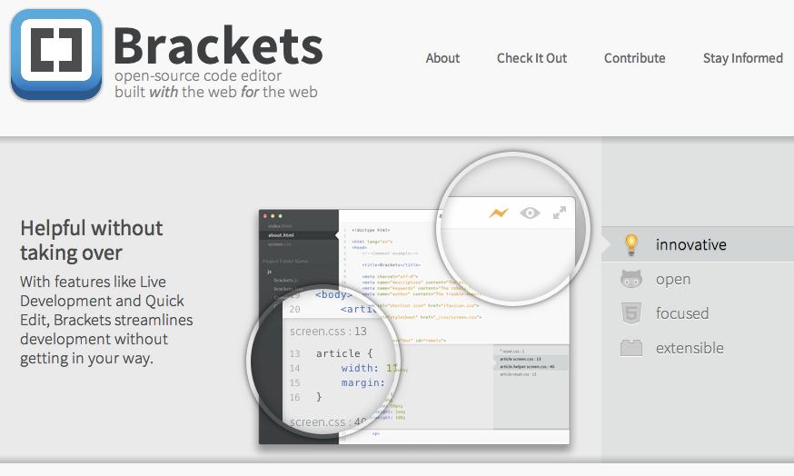 Adobe’den Açık Kaynak Kodlu Editör Brackets R. Orçun Madran